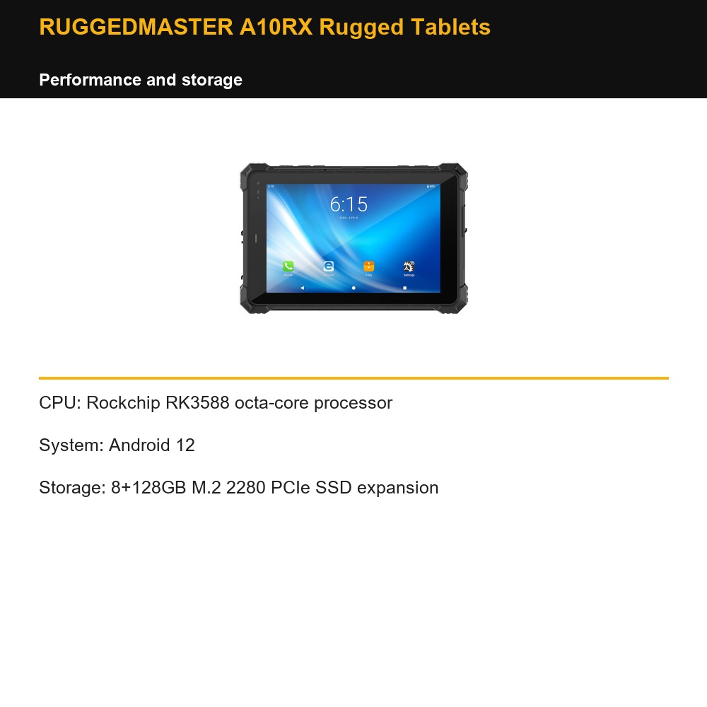 RUGGEDMASTER A10RX Rugged Tablets performance and storage