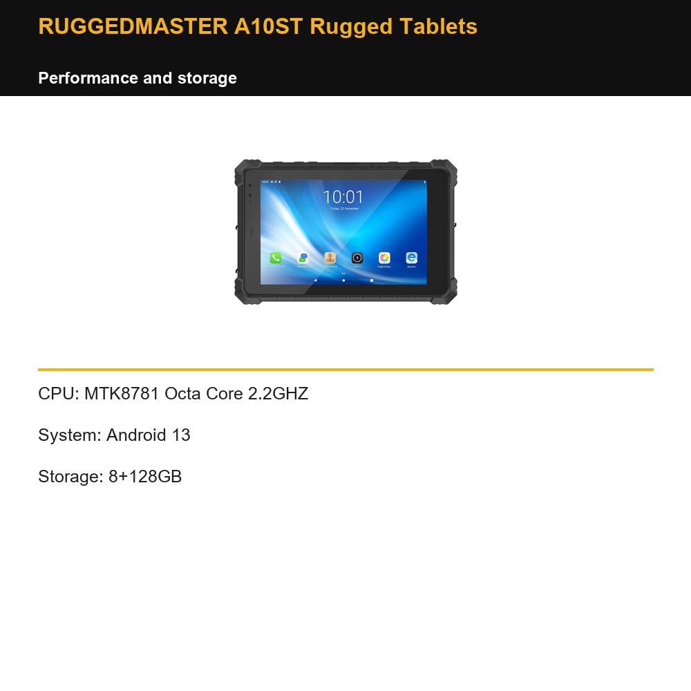 RUGGEDMASTER A10ST Rugged Tablets performance and storage