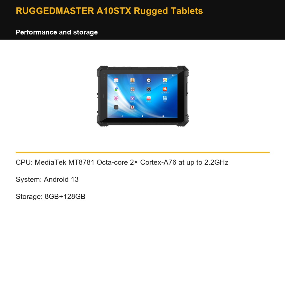 RUGGEDMASTER A10STX Rugged Tablets performance and storage