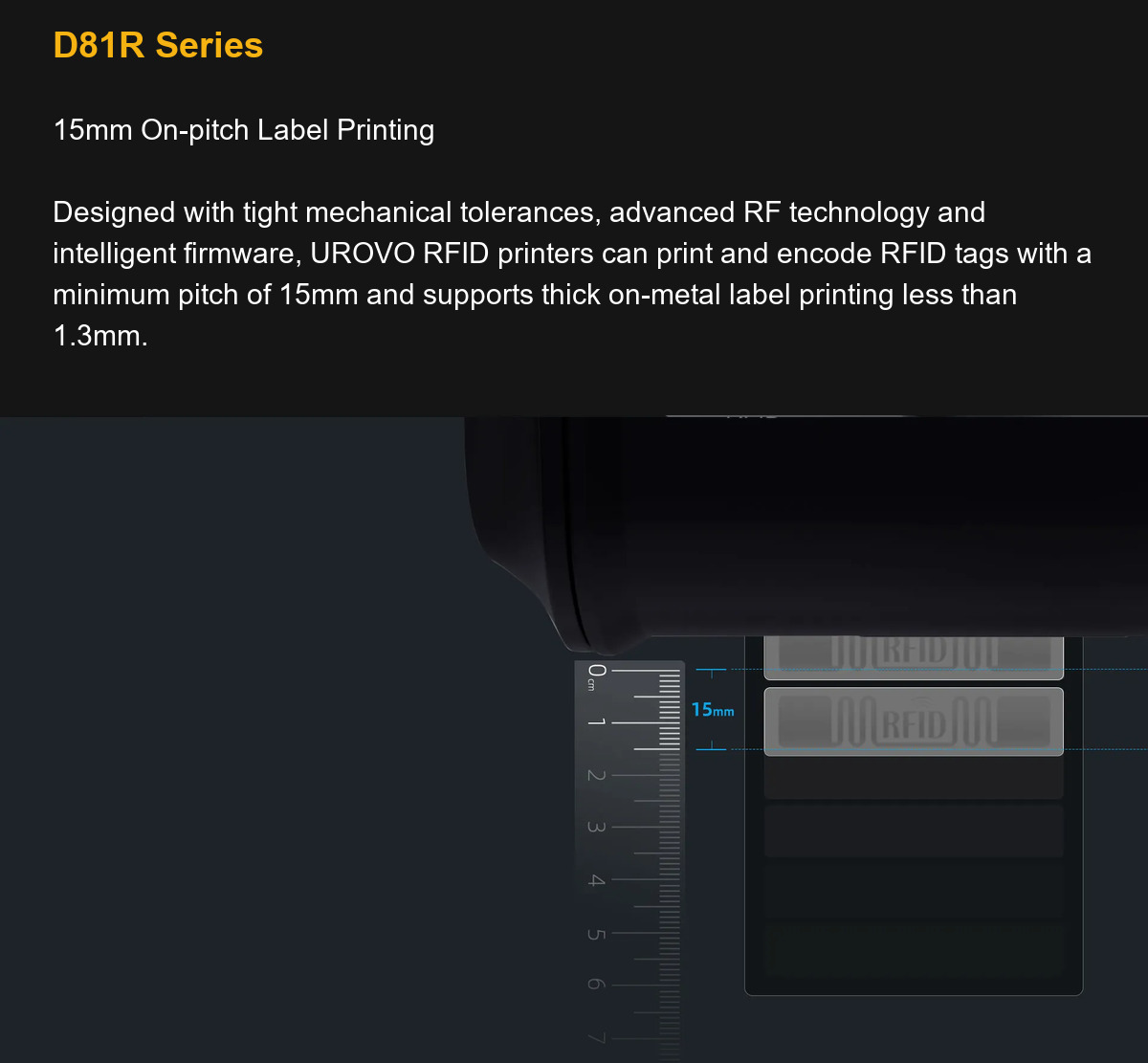 RUGGEDMASTER D81R Series 15mm On-pitch Label Printing