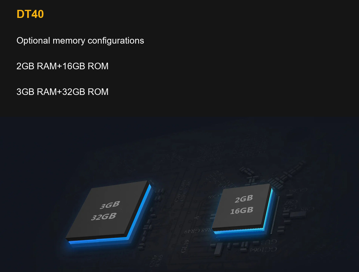 RUGGEDMASTER DT40 Optional memory configurations