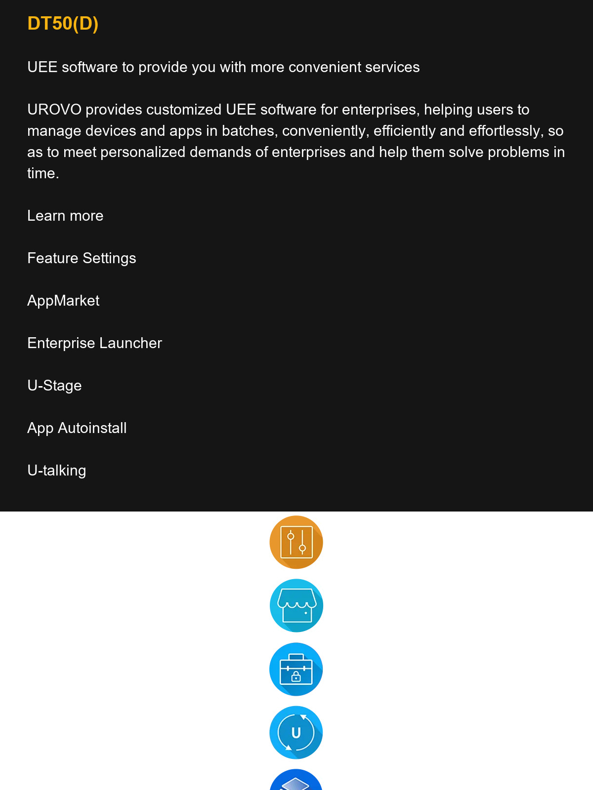 RUGGEDMASTER DT50(D) UEE software to provide you with more convenient services