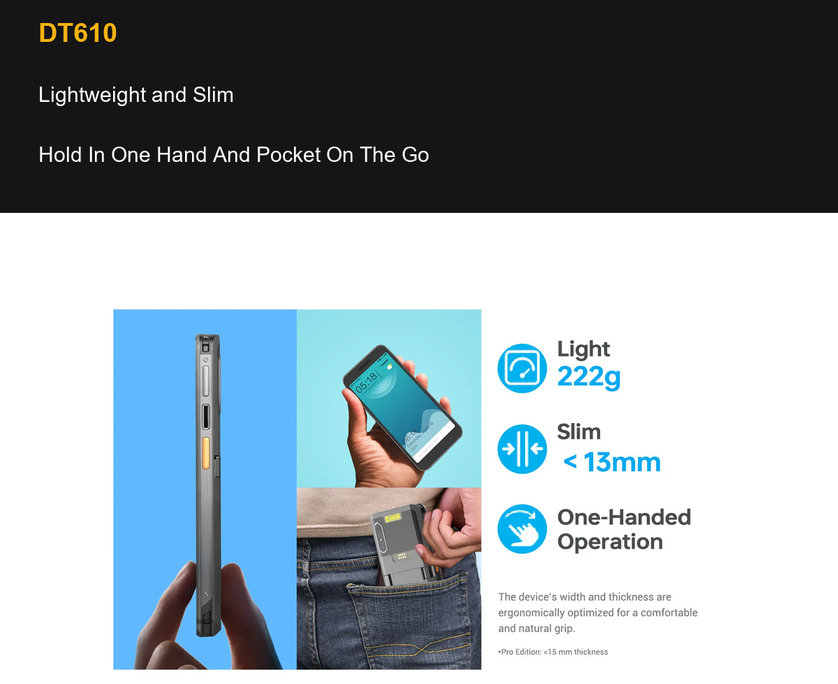 RUGGEDMASTER DT610 Lightweight and Slim