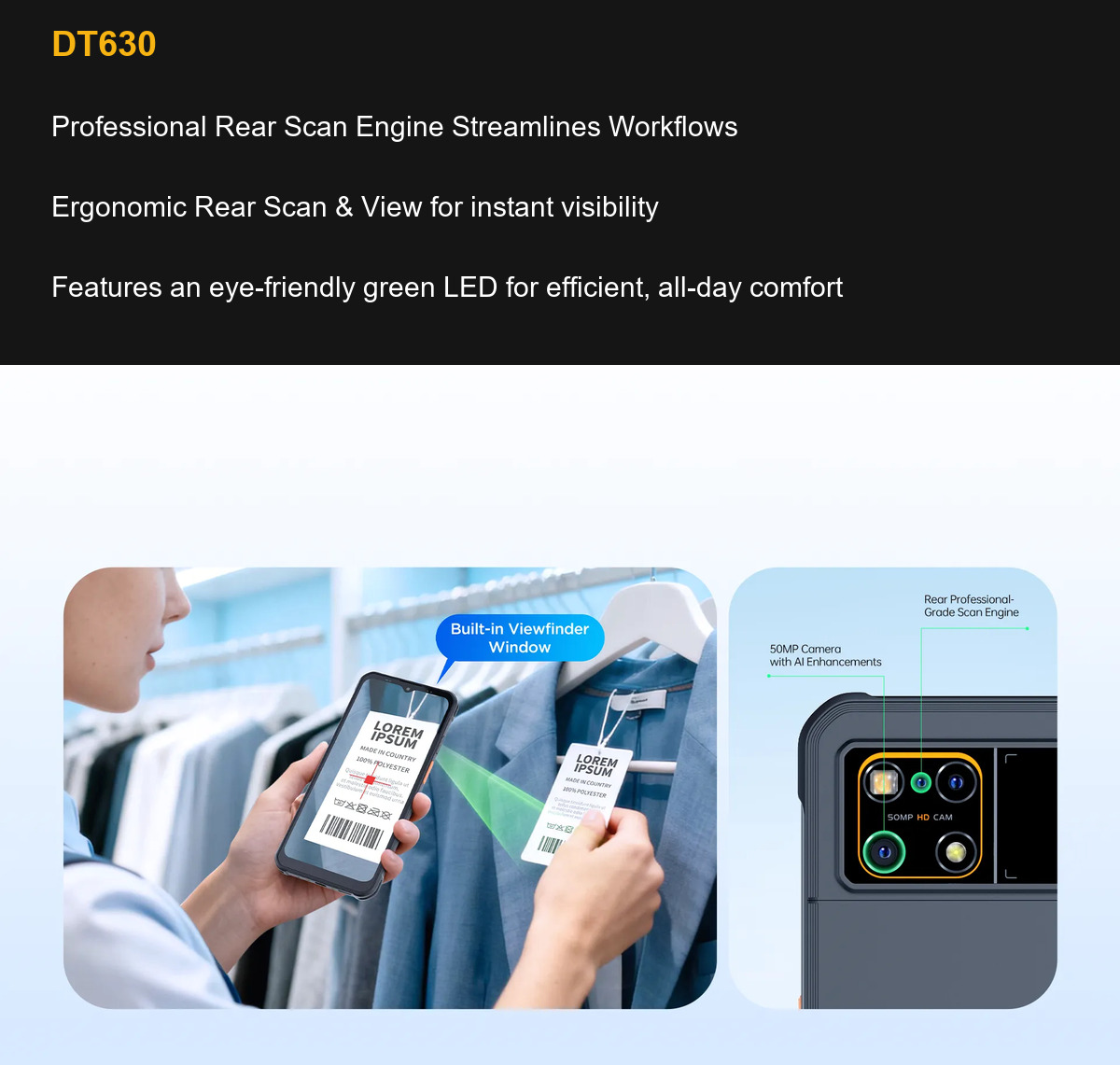 RUGGEDMASTER DT630 Professional Rear Scan Engine Streamlines Workflows