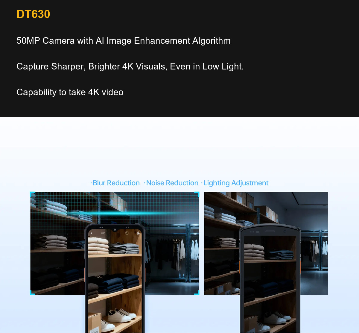 DT630 50MP Camera with AI Image Enhancement Algorithm