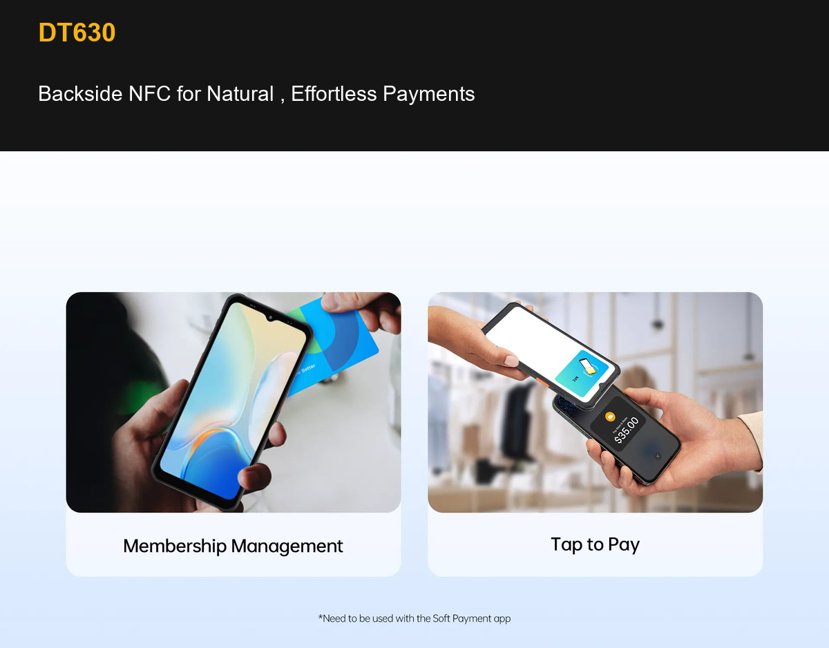 DT630 Backside NFC for Natural , Effortless Payments