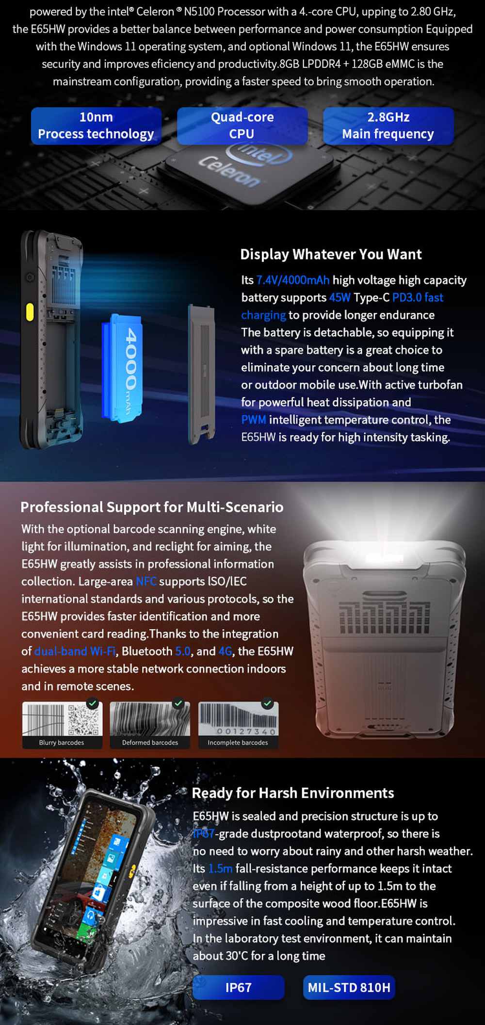 RUGGEDMASTER E65HW feature details 2