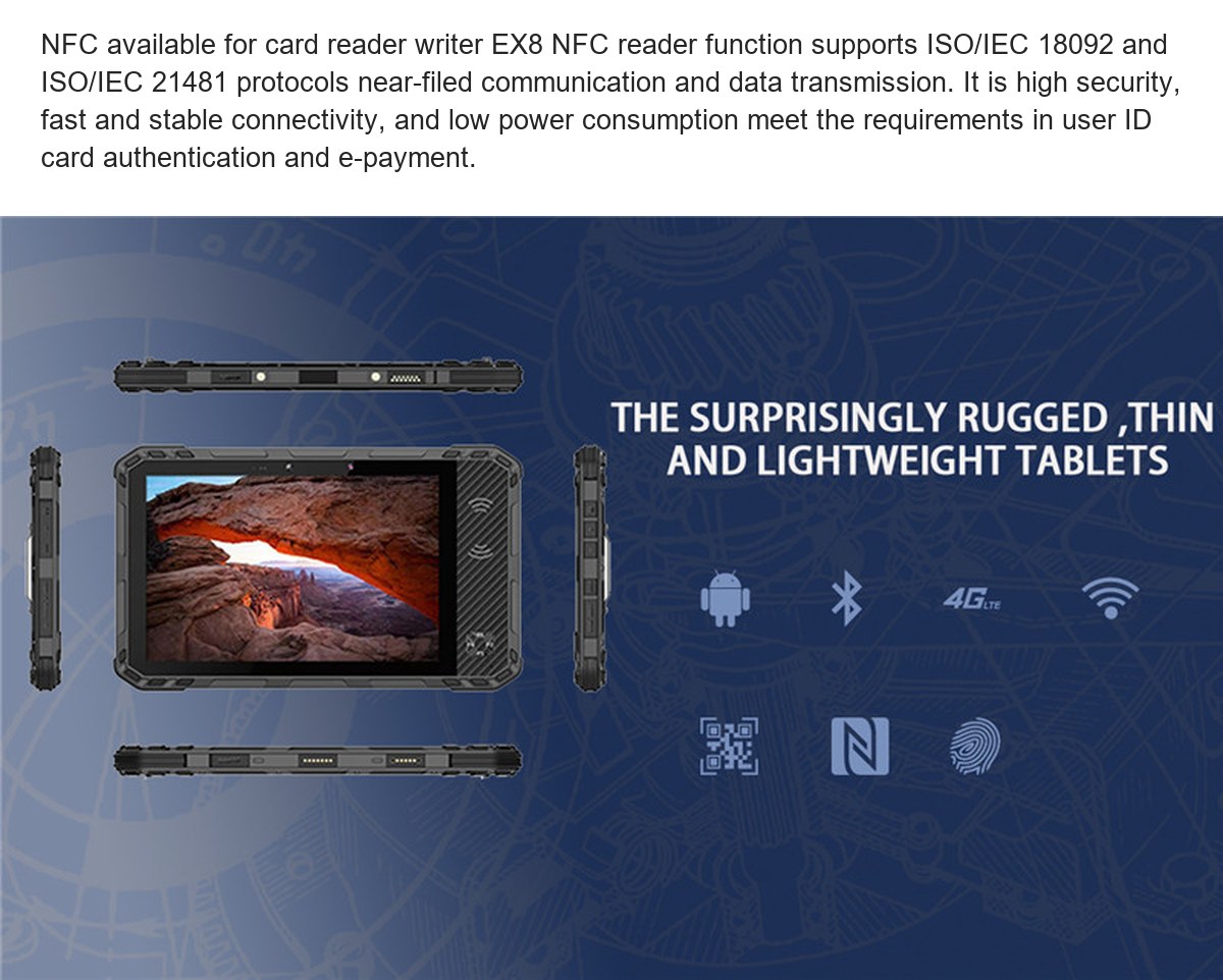 RUGGEDMASTER EX8 rugged tablets feature illustration