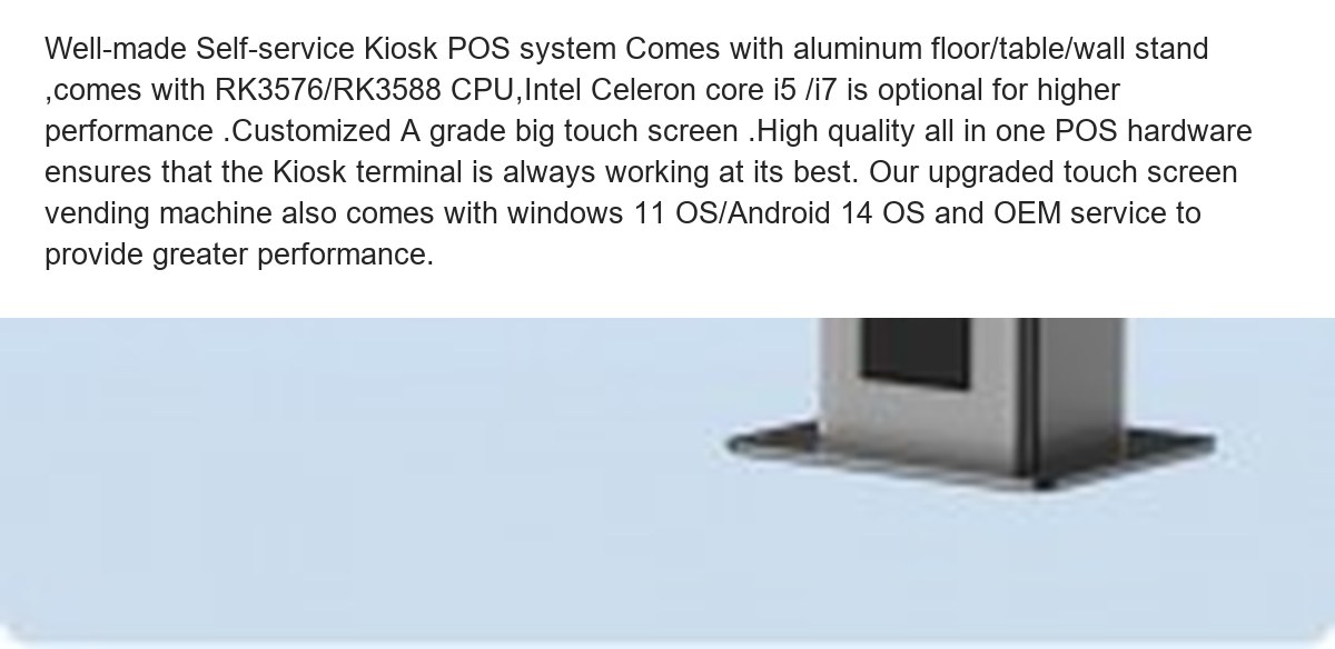 Well-made Self-service Kiosk POS system