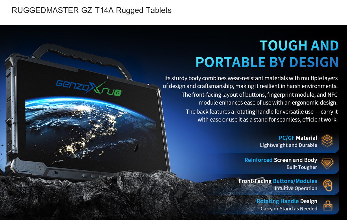 RUGGEDMASTER GZ-T14A rugged tablets product features