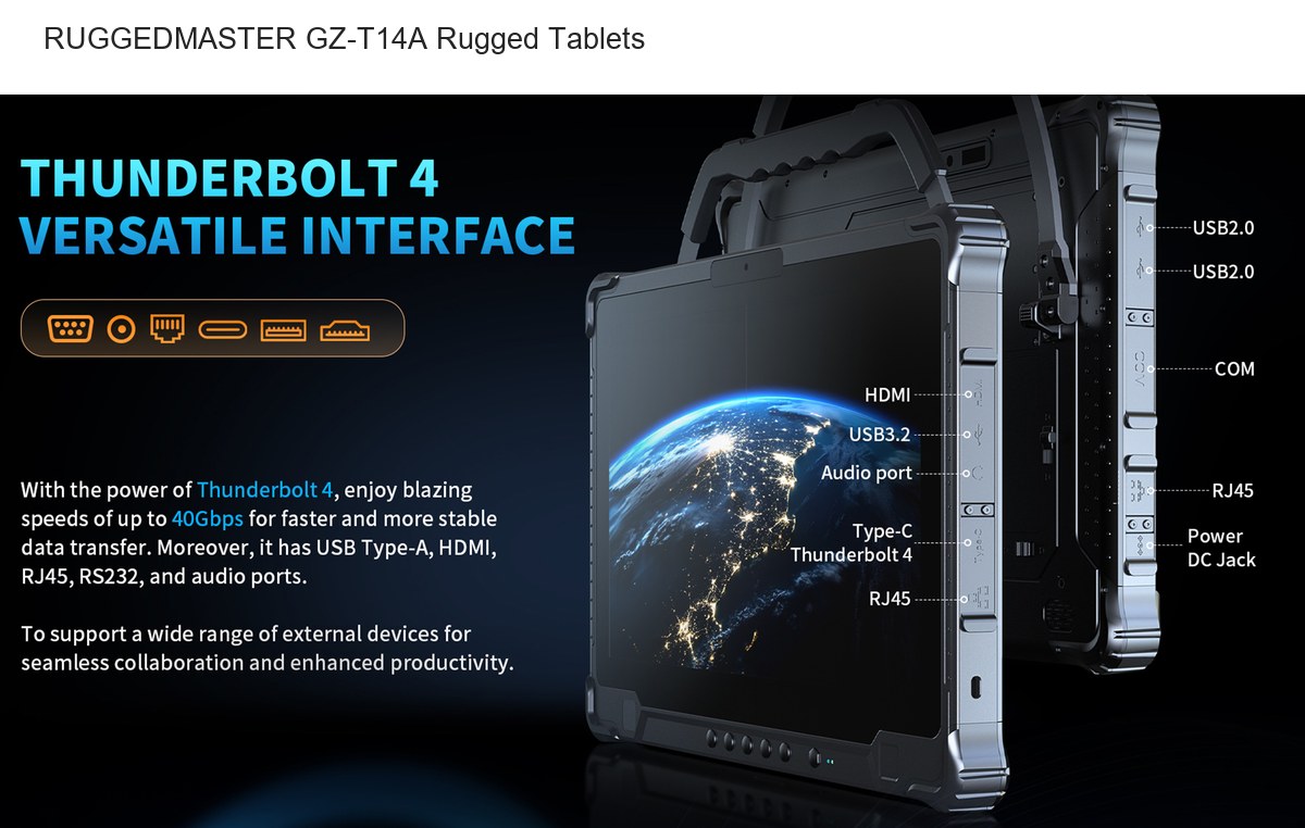 RUGGEDMASTER GZ-T14A rugged tablets product features