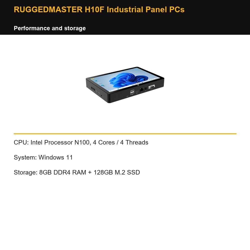RUGGEDMASTER H10F Industrial Panel PCs performance and storage