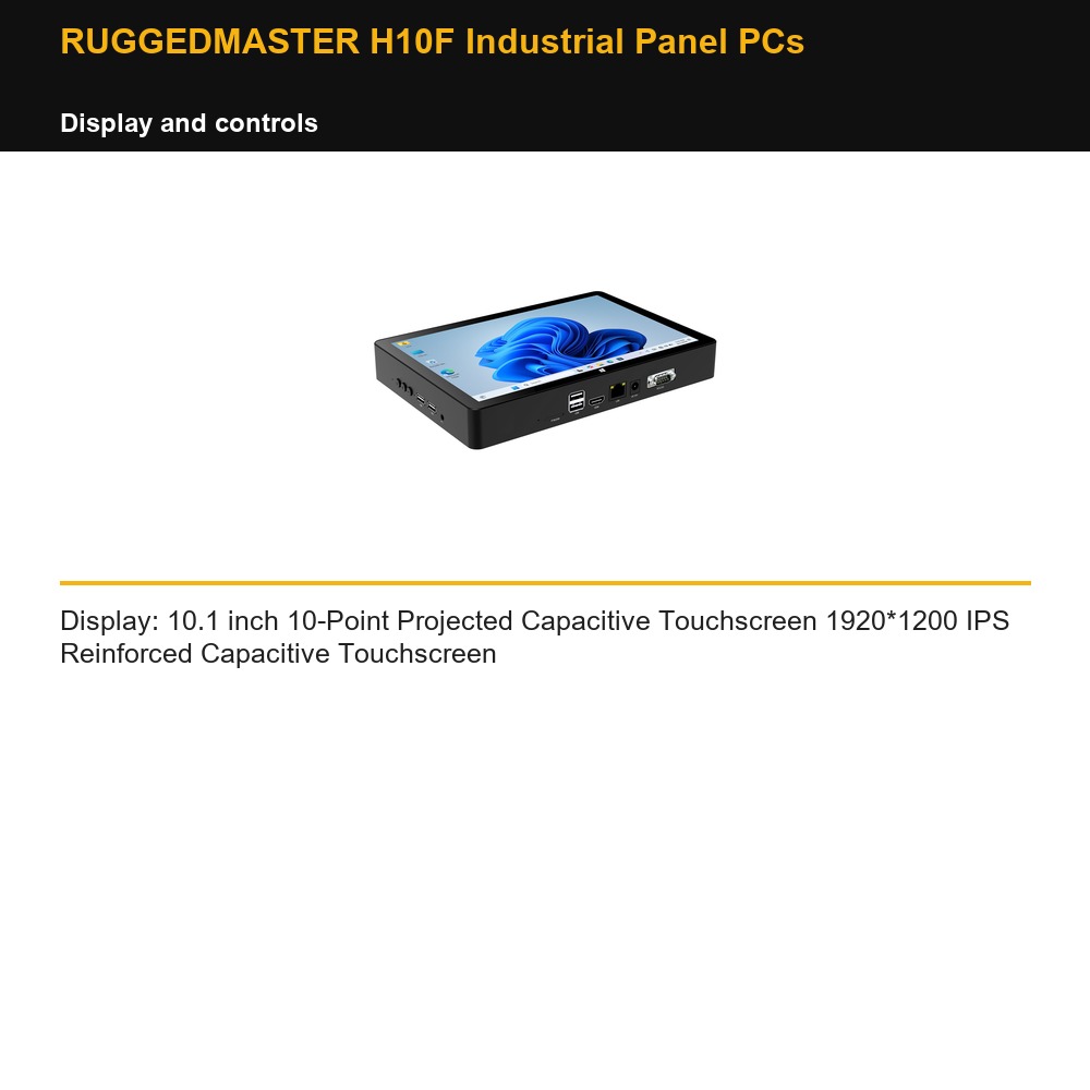 RUGGEDMASTER H10F Industrial Panel PCs display and controls