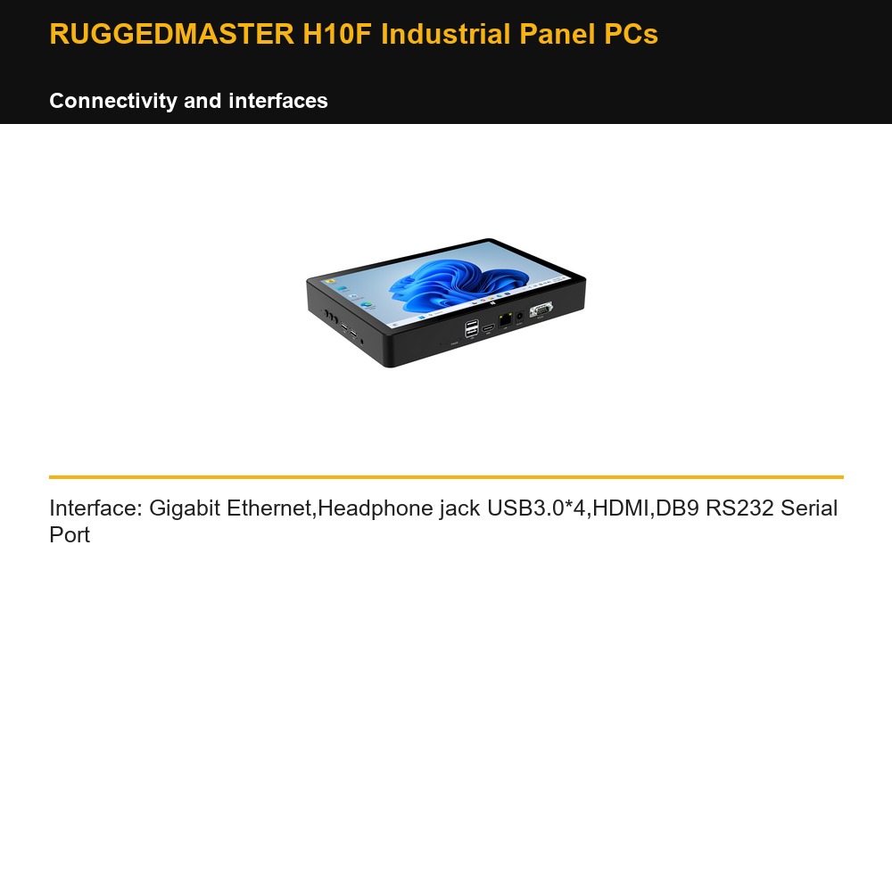 RUGGEDMASTER H10F Industrial Panel PCs connectivity and interfaces
