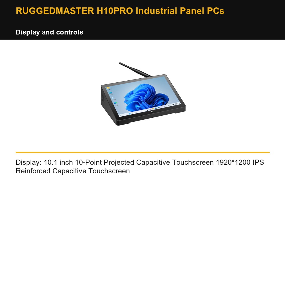 RUGGEDMASTER H10PRO Industrial Panel PCs display and controls
