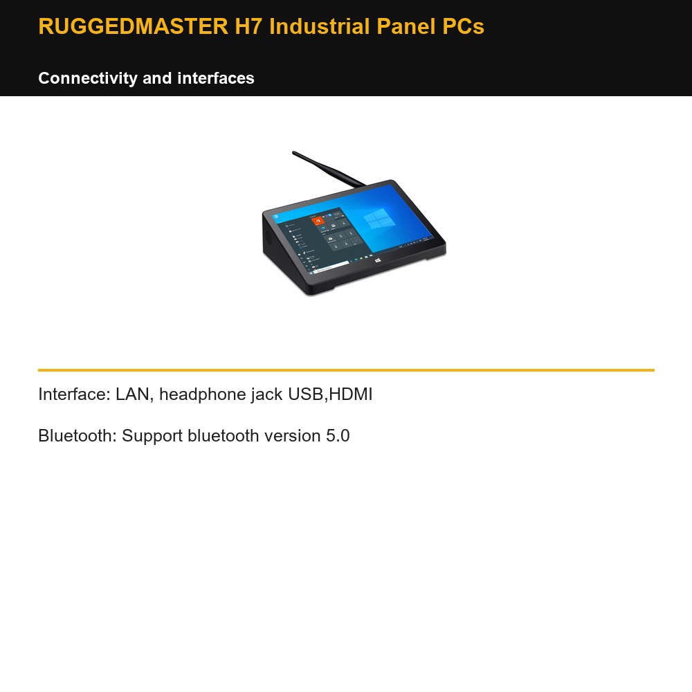 RUGGEDMASTER H7 Industrial Panel PCs connectivity and interfaces