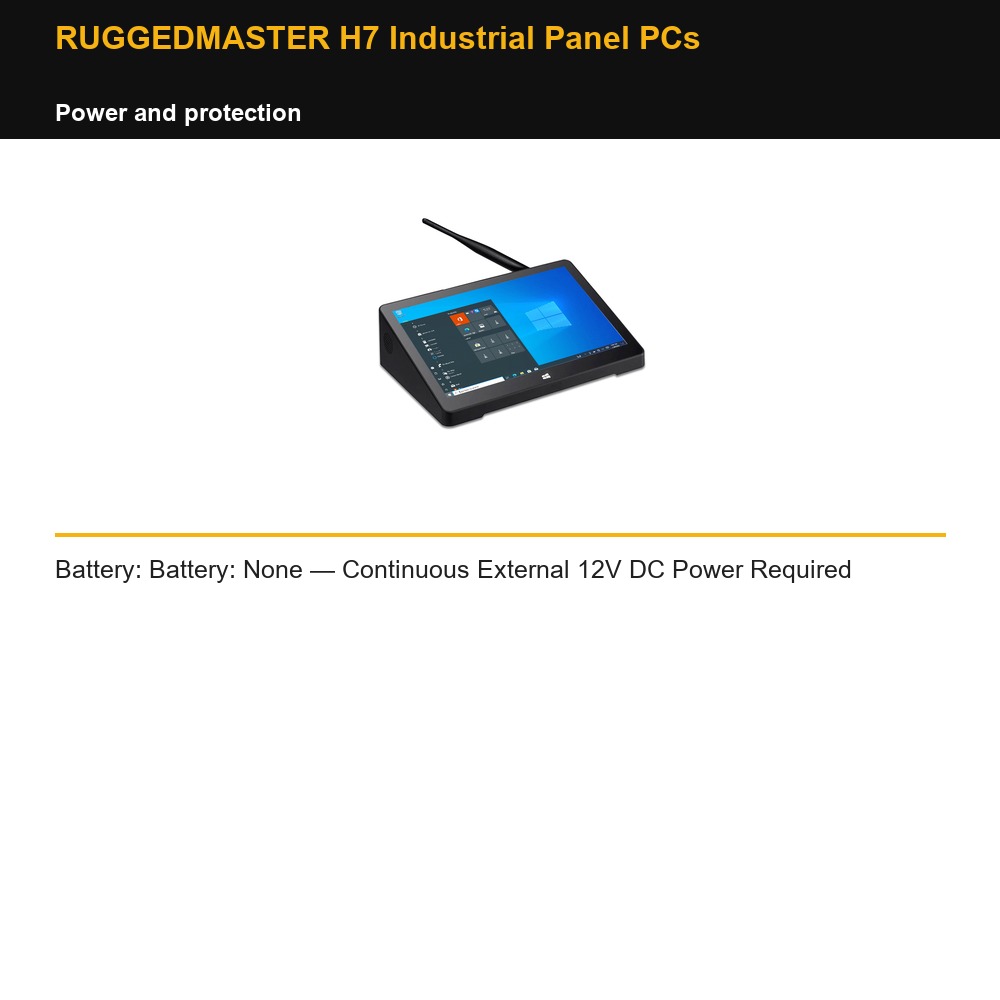 RUGGEDMASTER H7 Industrial Panel PCs power and protection