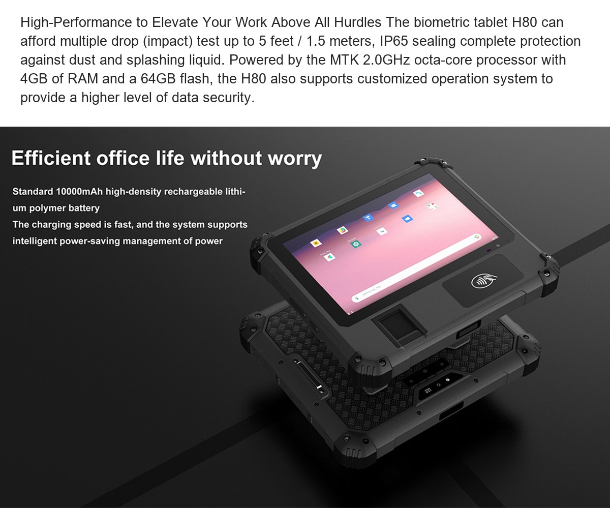 RUGGEDMASTER H80 industrial tablets feature illustration