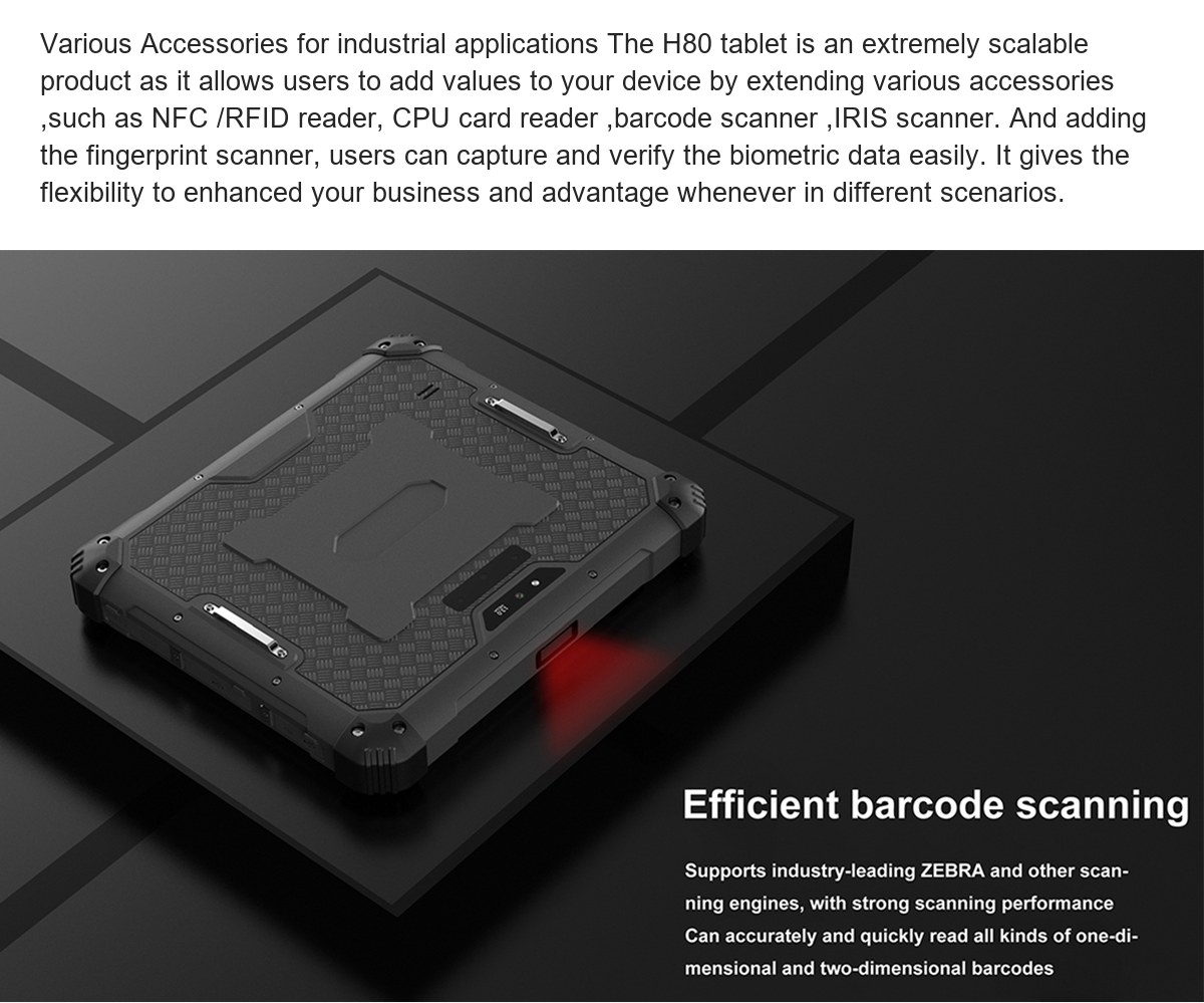 RUGGEDMASTER H80 industrial tablets feature illustration