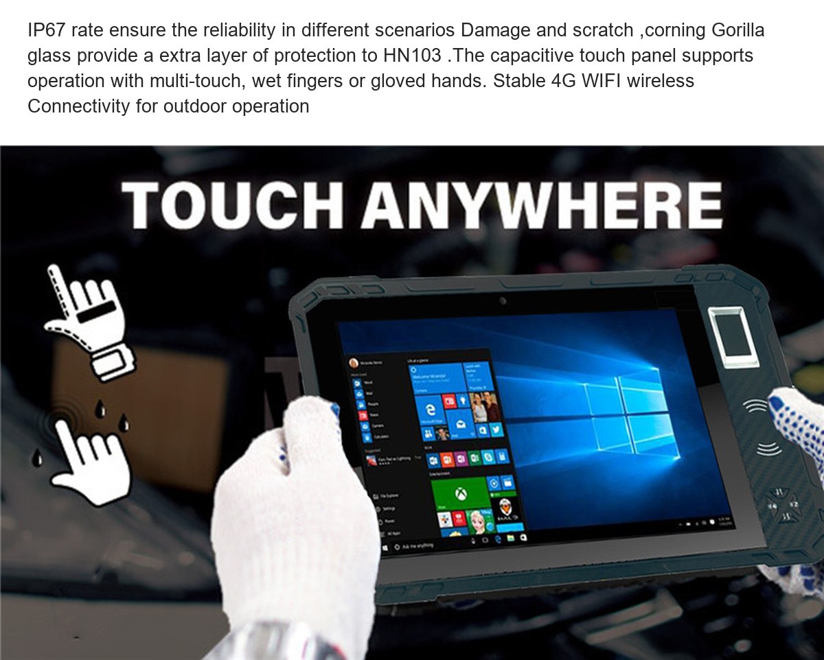 RUGGEDMASTER HN103 industrial tablets feature illustration