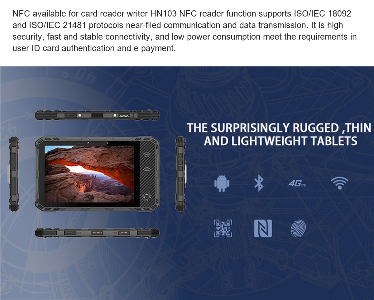 RUGGEDMASTER HN103 industrial tablets feature illustration