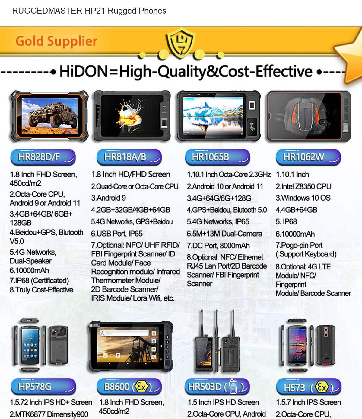 RUGGEDMASTER HP21 rugged phones product features