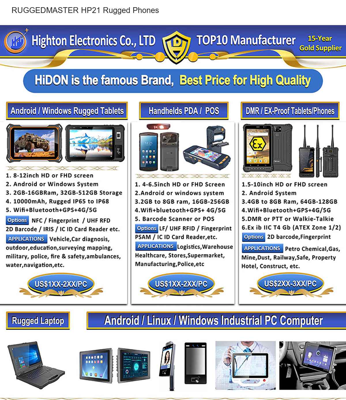 RUGGEDMASTER HP21 rugged phones product features