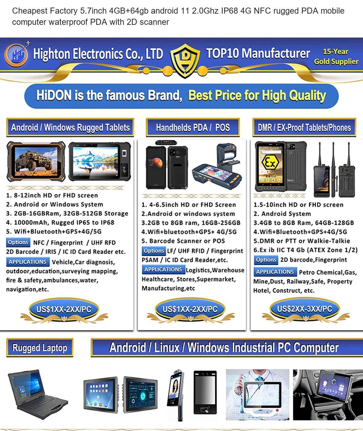 RUGGEDMASTER HP575 mobile computers product features