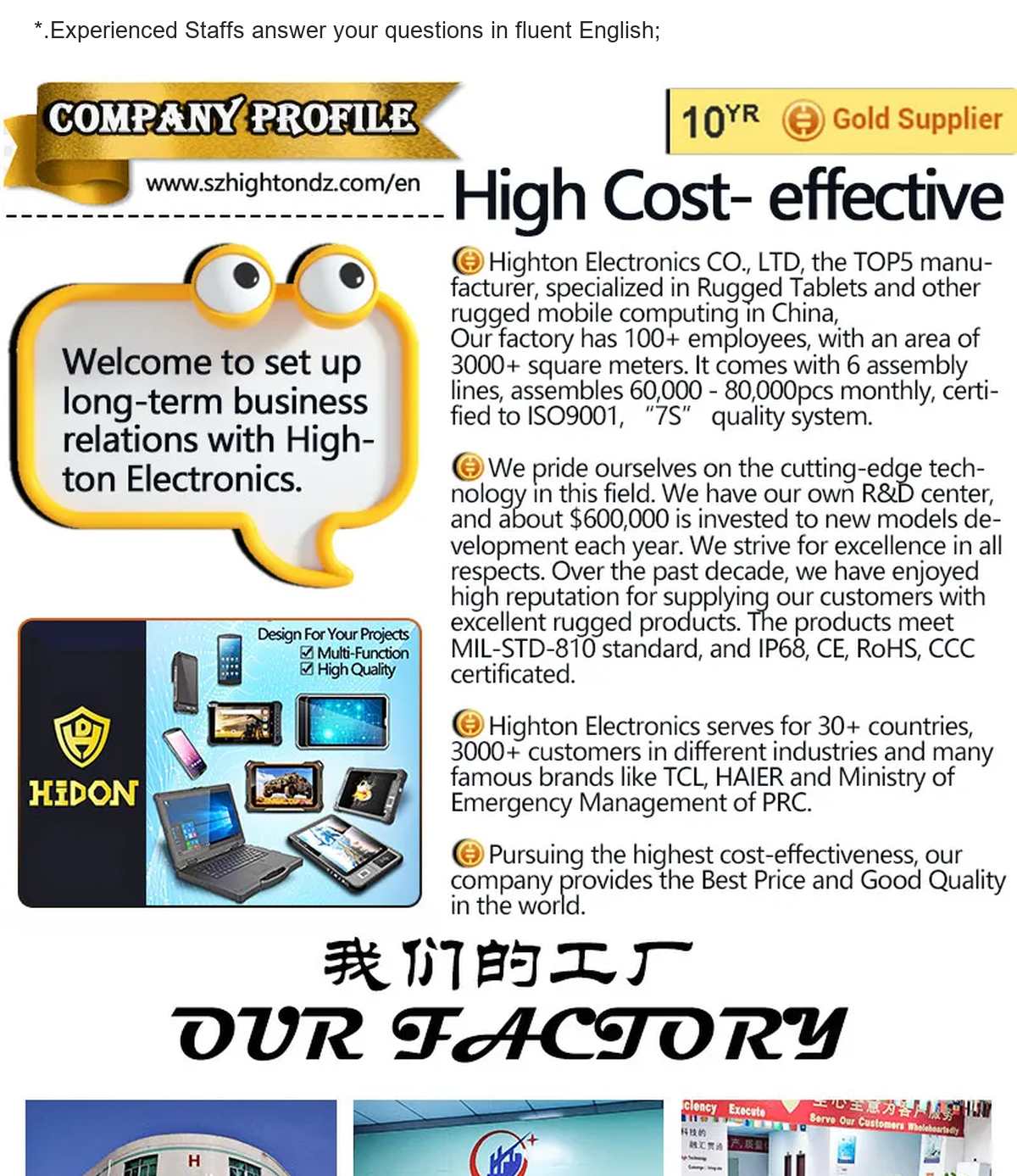 RUGGEDMASTER HQ-C43 mobile computers product features