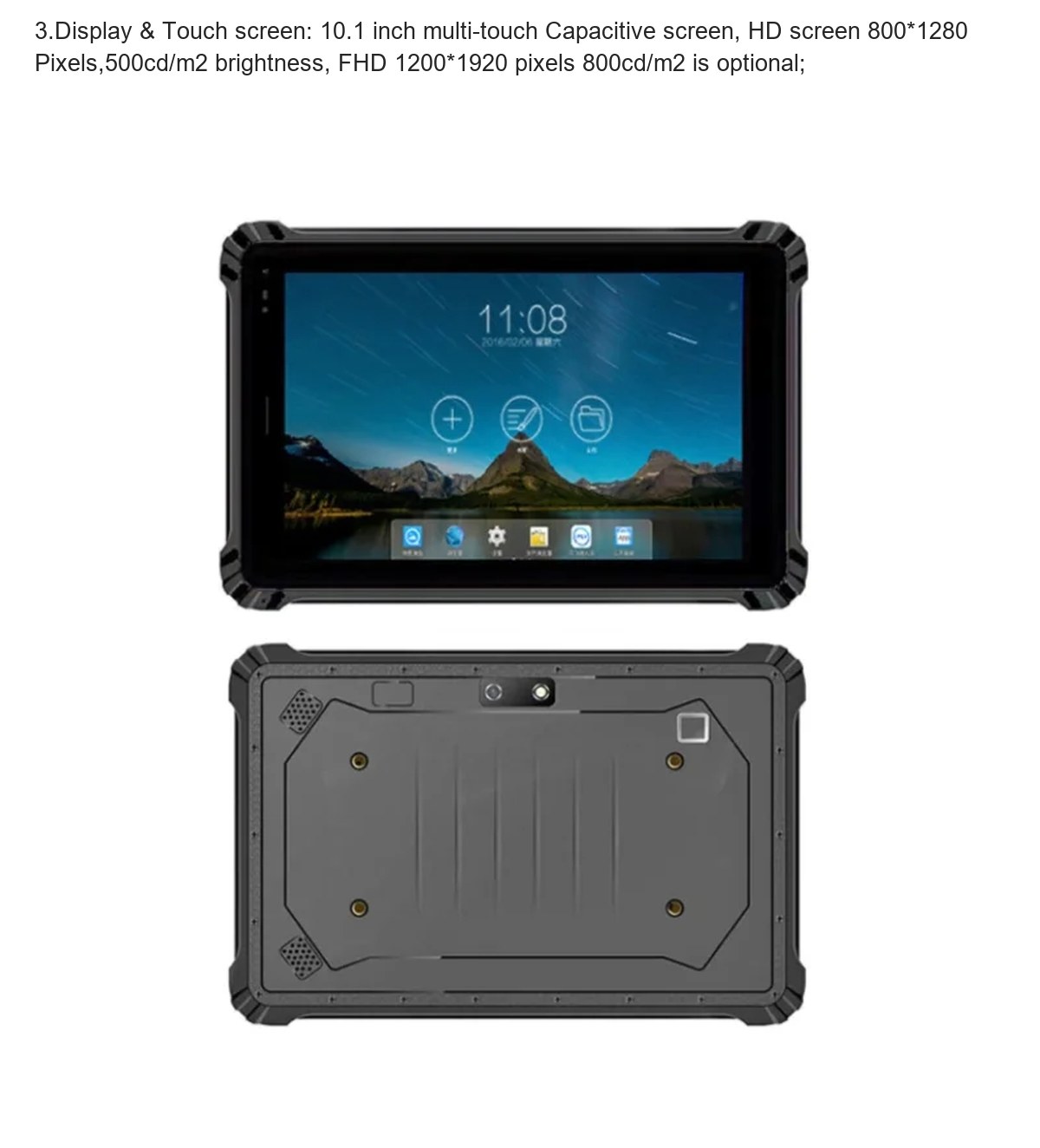 RUGGEDMASTER HR1018M rugged tablets product features