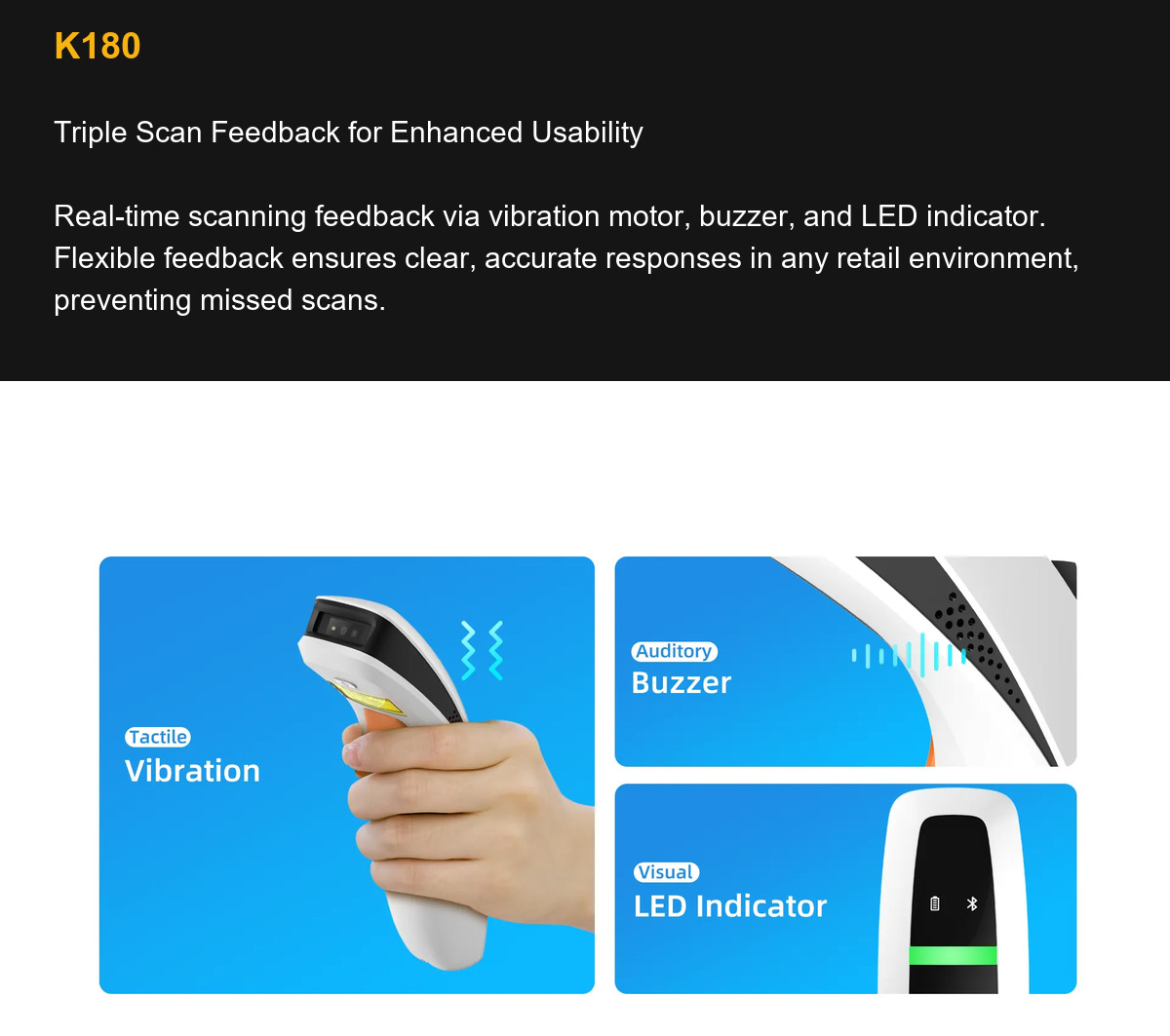 K180 Triple Scan Feedback for Enhanced Usability