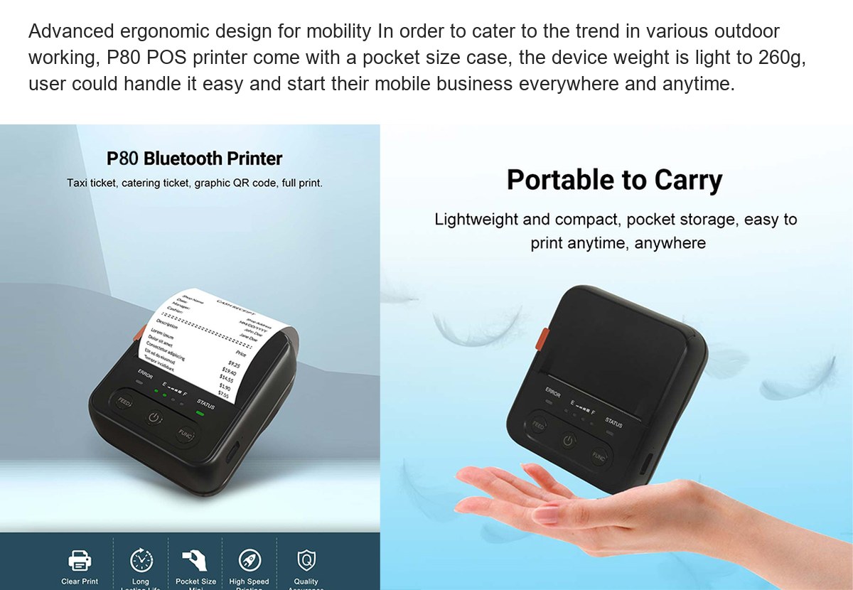 RUGGEDMASTER P80 thermal printers feature illustration