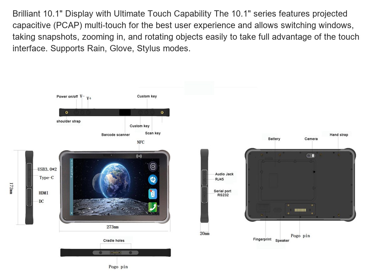 RUGGEDMASTER Q10 rugged tablets feature illustration