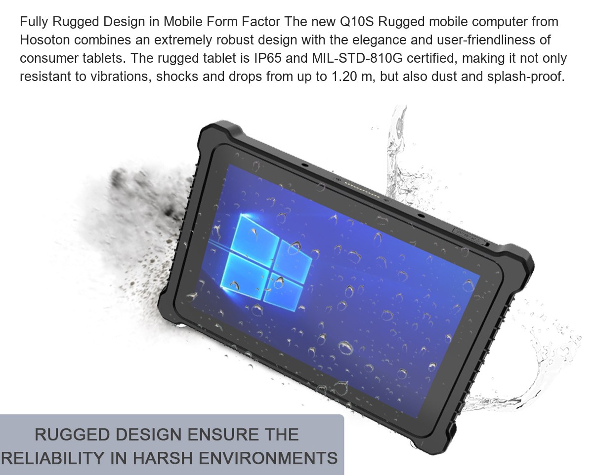 RUGGEDMASTER Q10S rugged tablets feature illustration