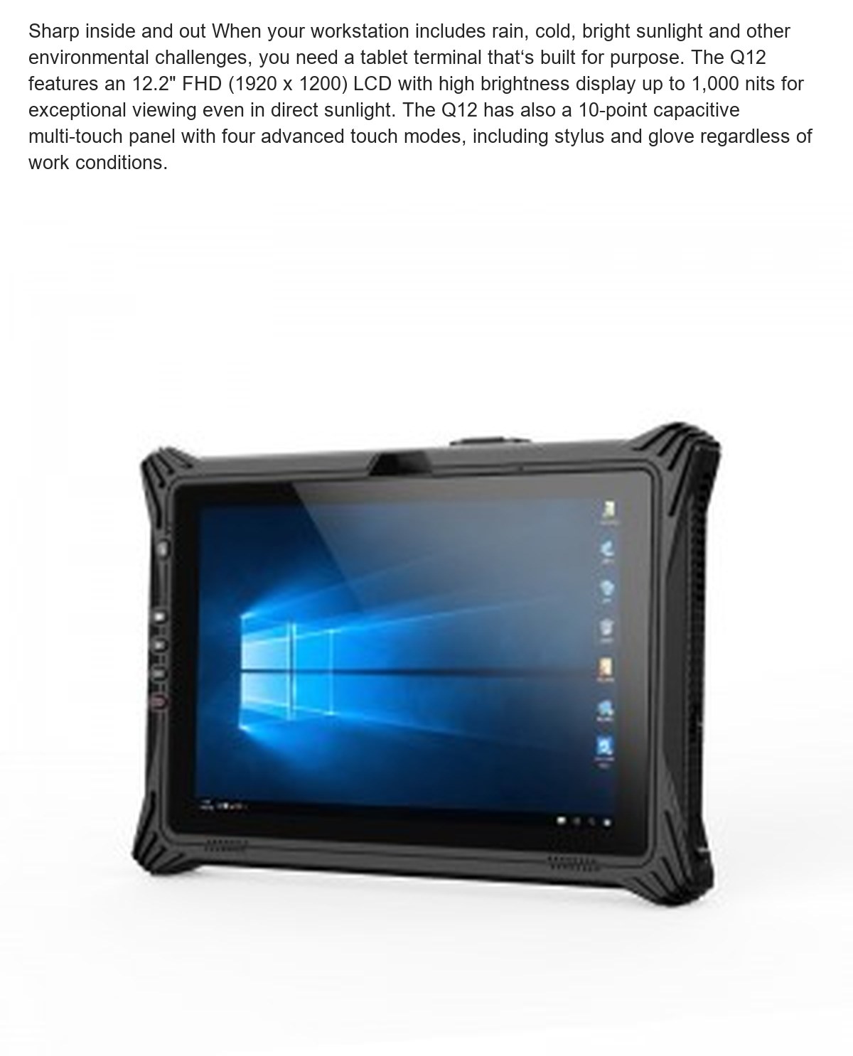 RUGGEDMASTER Q12 rugged tablets feature illustration