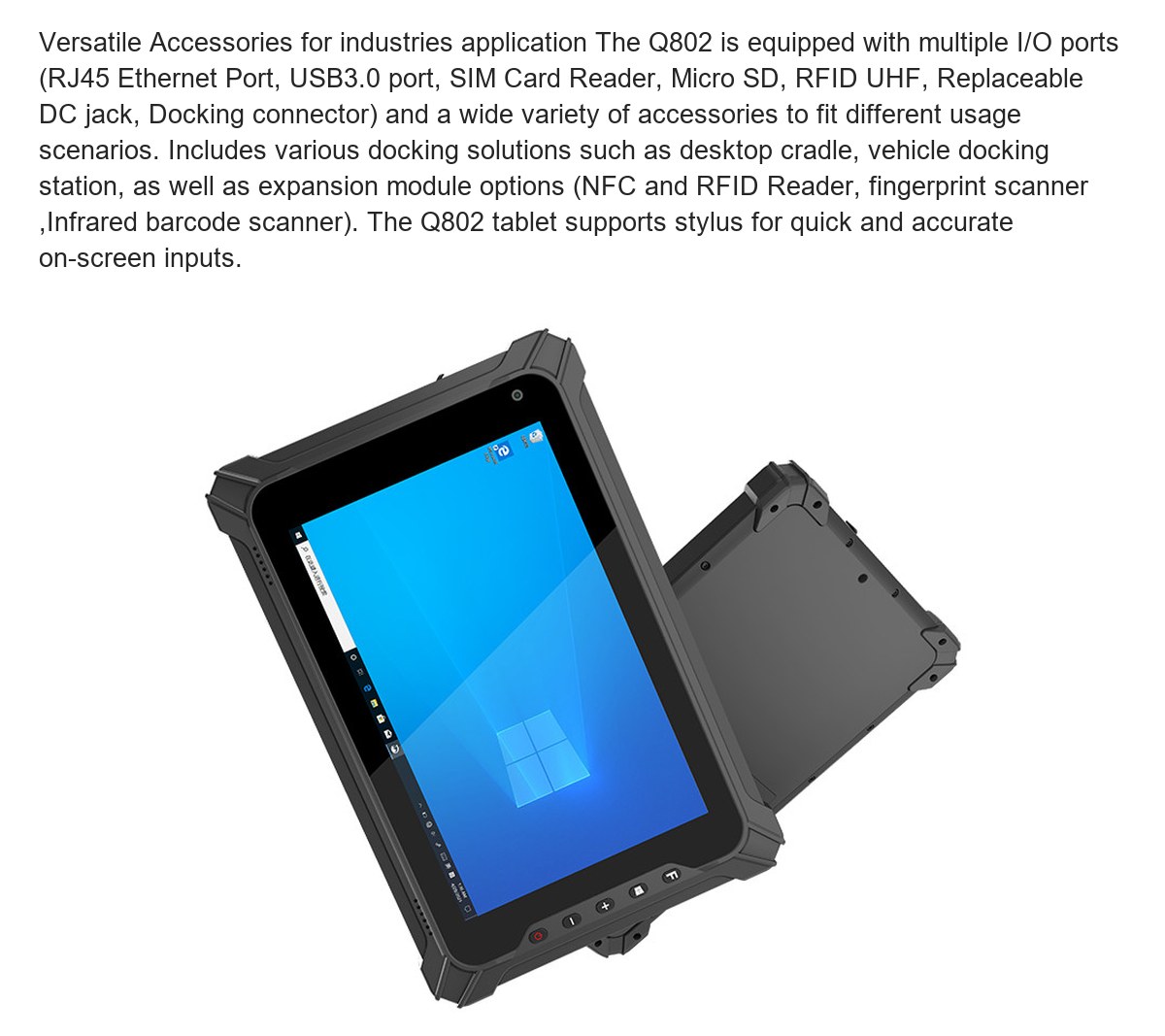 RUGGEDMASTER Q802 rugged tablets feature illustration