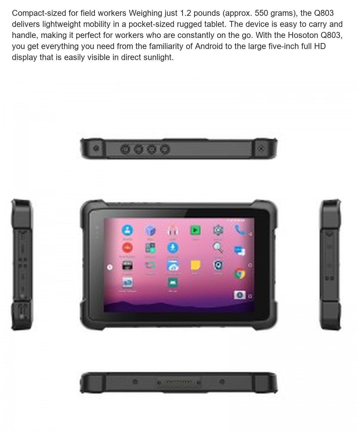 RUGGEDMASTER Q803 rugged tablets feature illustration