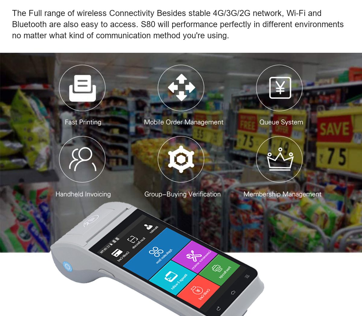 RUGGEDMASTER S80 pos terminals feature illustration
