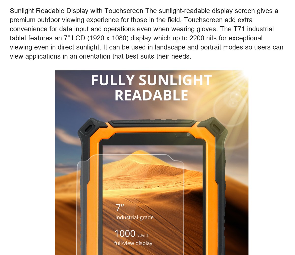 RUGGEDMASTER T71 rugged tablets feature illustration