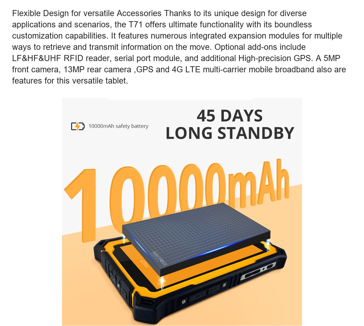 RUGGEDMASTER T71 rugged tablets feature illustration