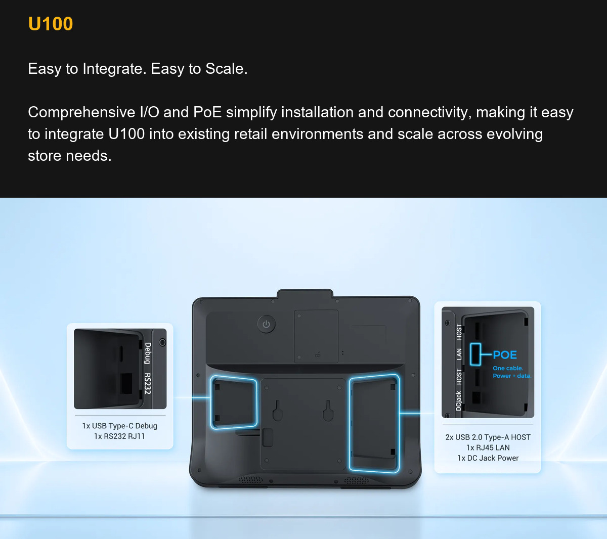 U100 Easy to Integrate. Easy to Scale.