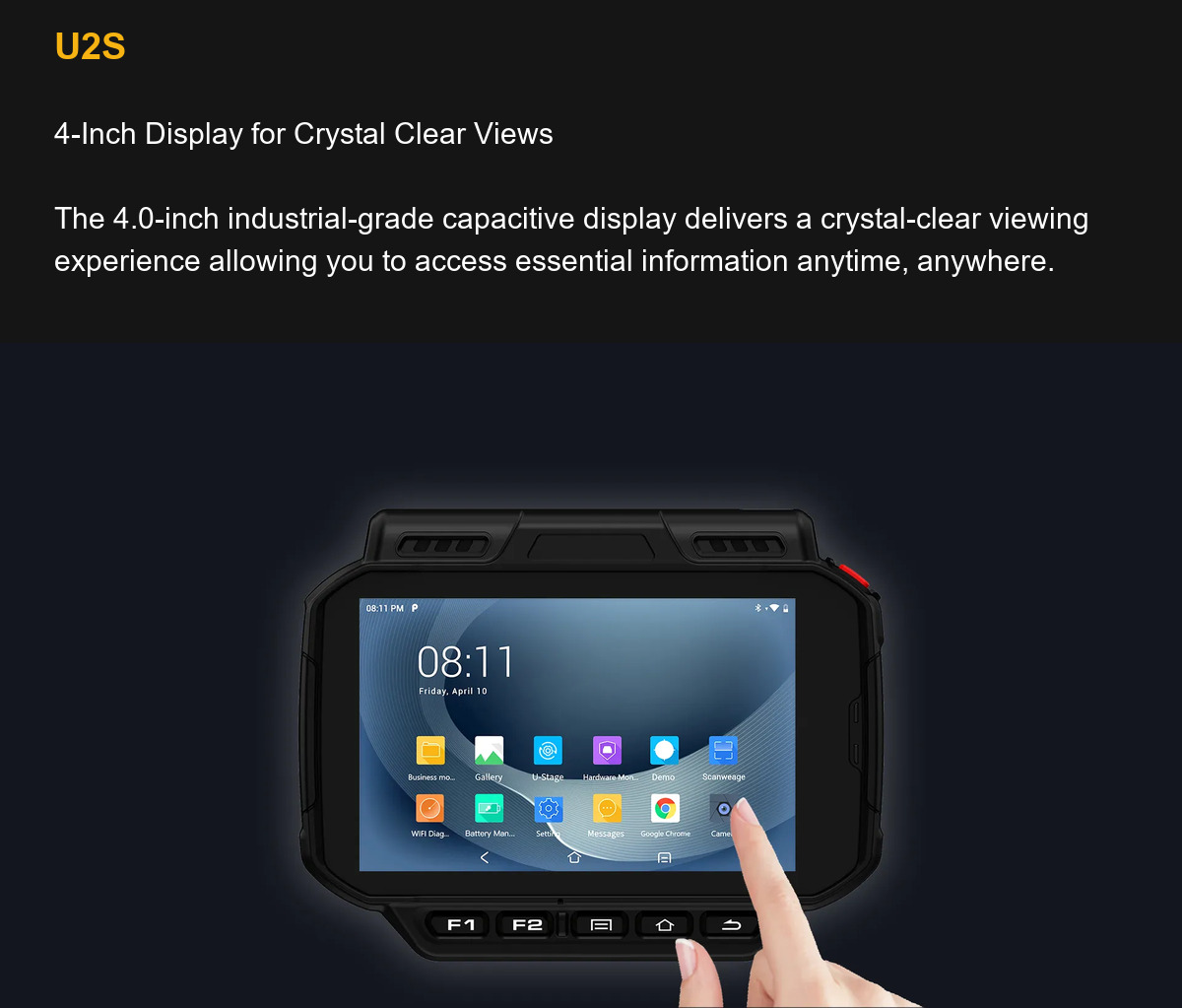 U2S 4-Inch Display for Crystal Clear Views