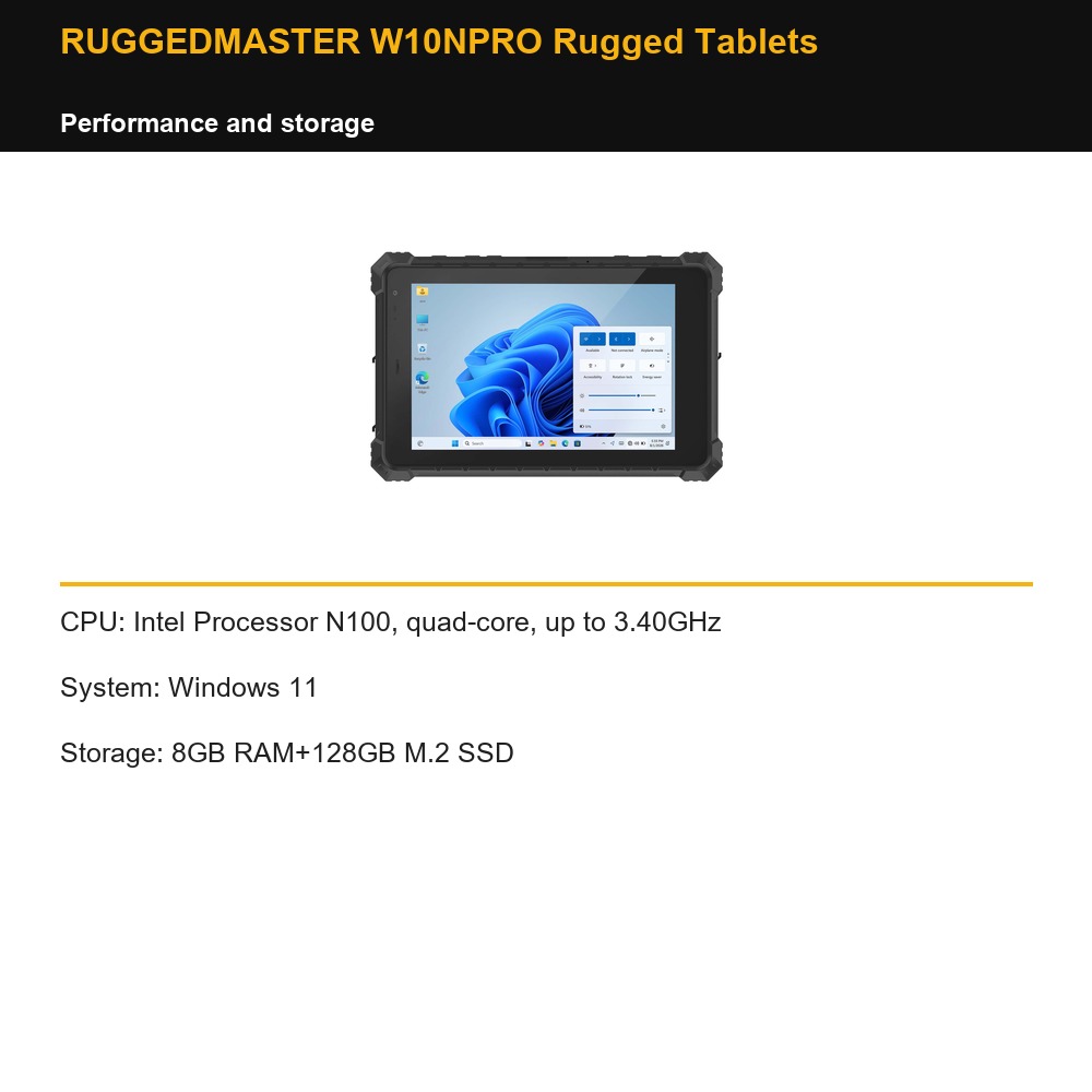 RUGGEDMASTER W10NPRO Rugged Tablets performance and storage