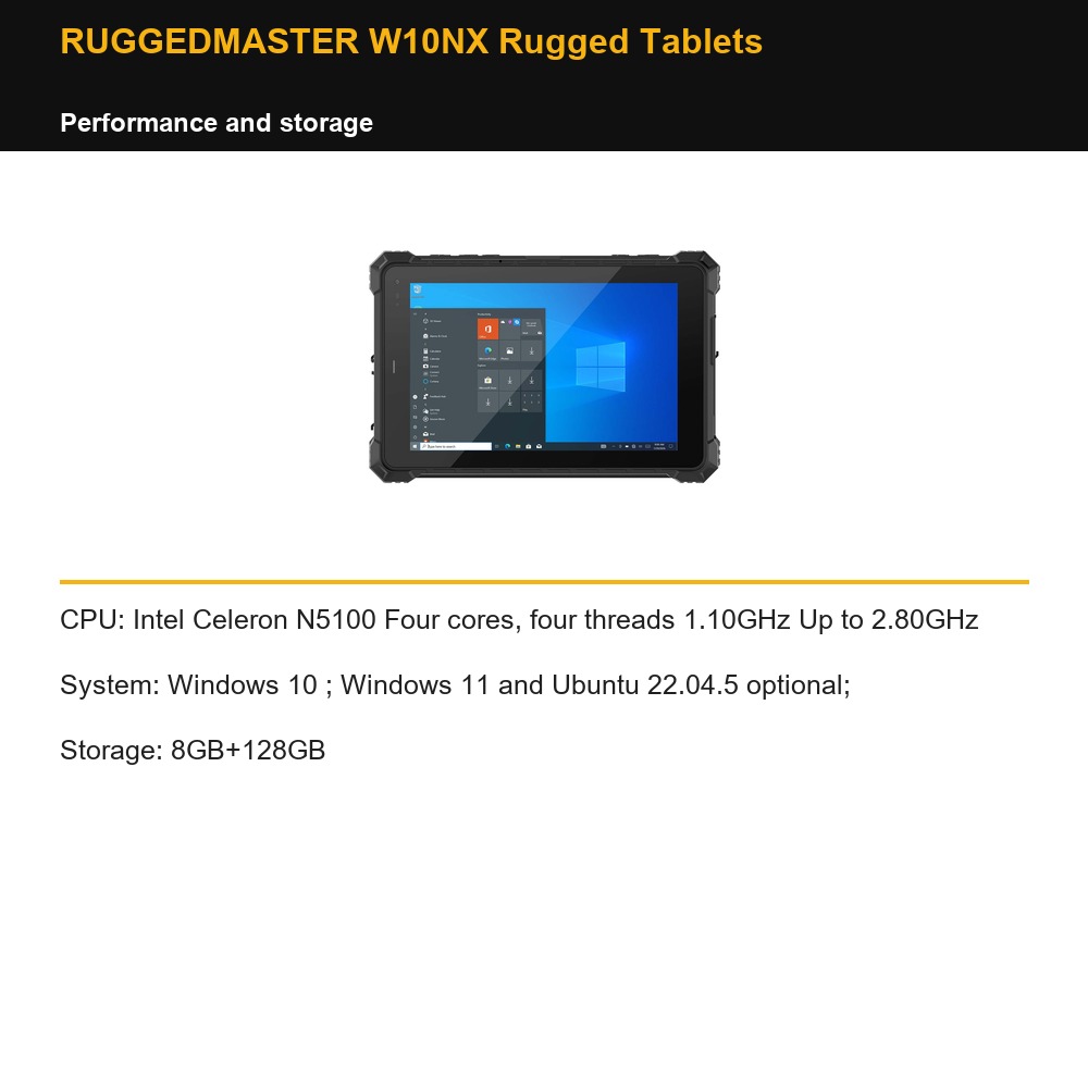RUGGEDMASTER W10NX Rugged Tablets performance and storage