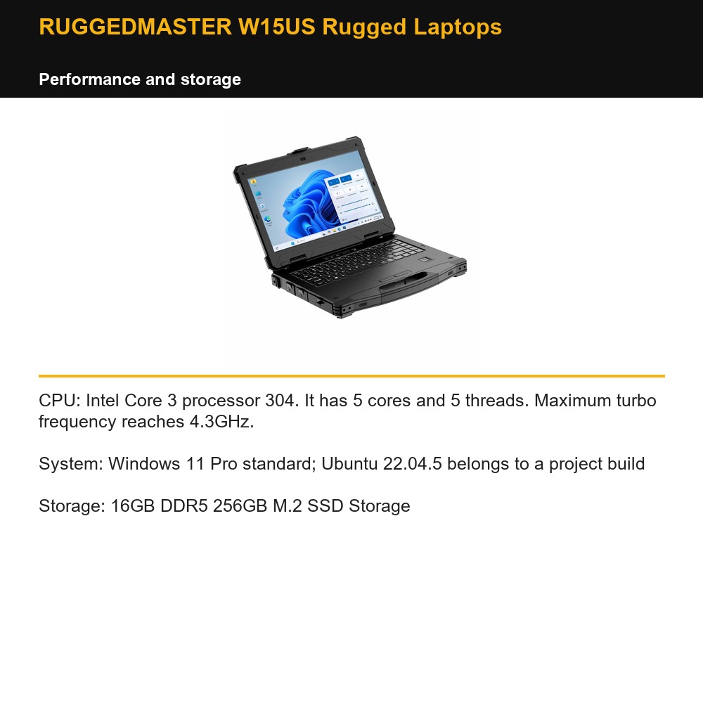 RUGGEDMASTER W15US Rugged Laptops performance and storage