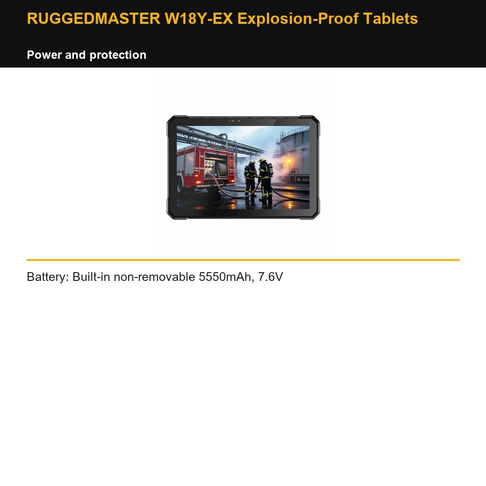 RUGGEDMASTER W18Y-EX Explosion-Proof Tablets power and protection