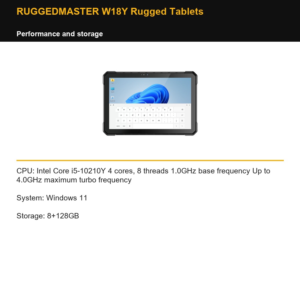 RUGGEDMASTER W18Y Rugged Tablets performance and storage