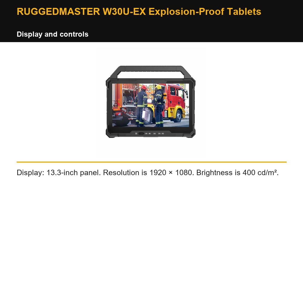 RUGGEDMASTER W30U-EX Explosion-Proof Tablets display and controls