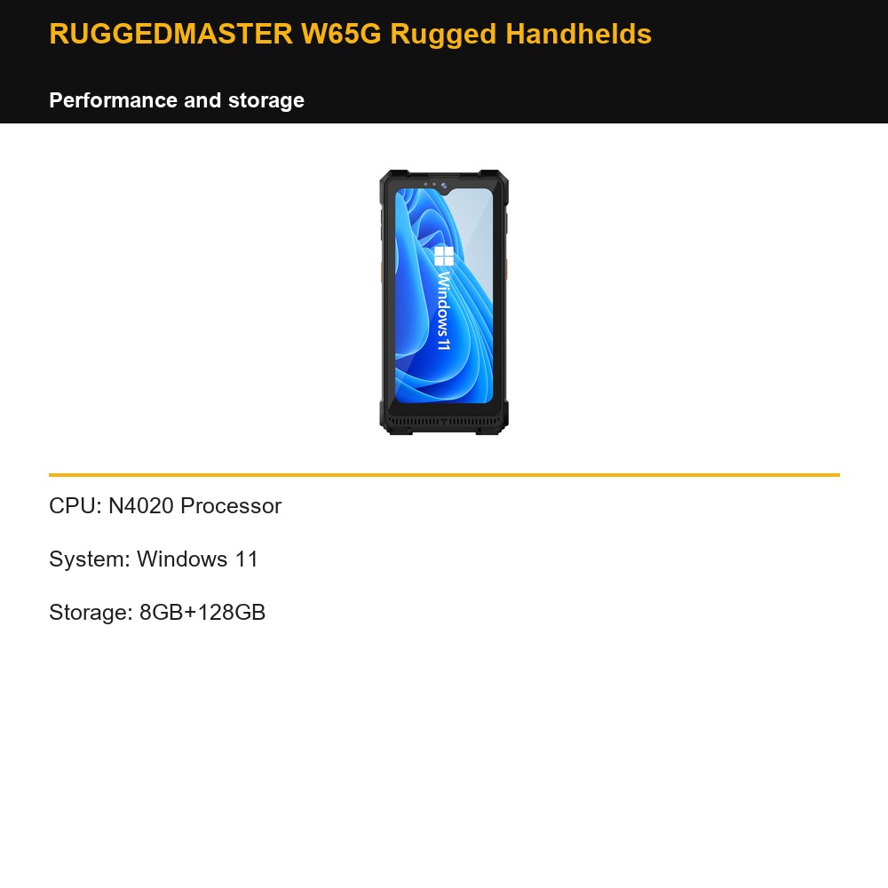 RUGGEDMASTER W65G Rugged Handhelds performance and storage