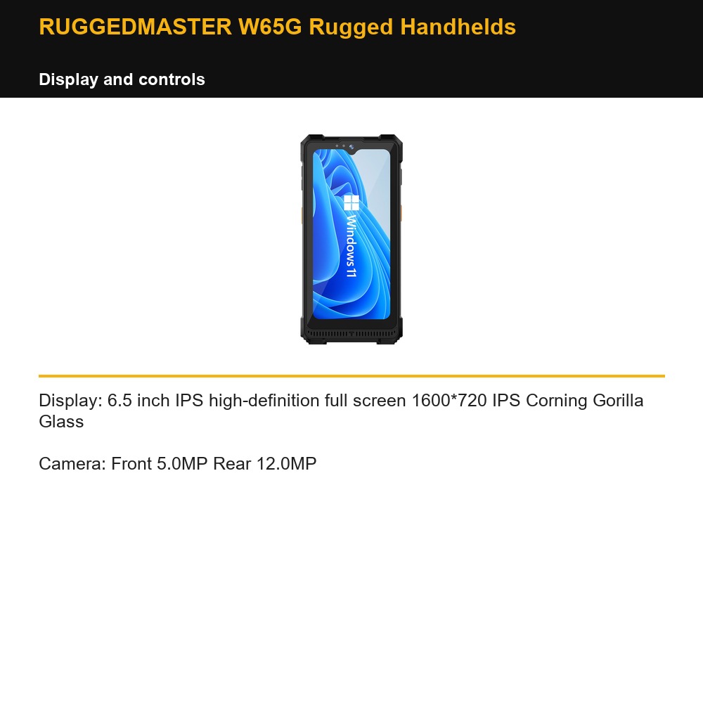 RUGGEDMASTER W65G Rugged Handhelds display and controls